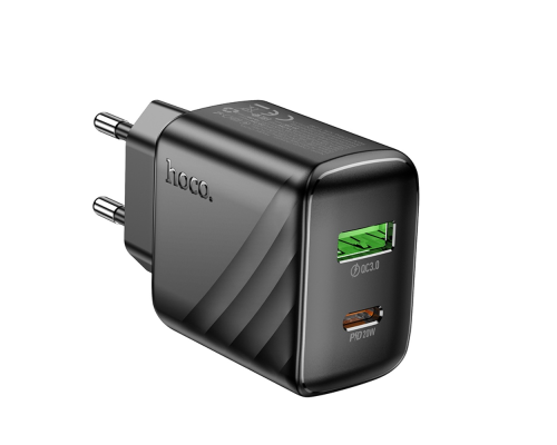 Зарядний пристрій Hoco CS25A 20W 3A 1USB-A+1USB-С black PLS-00-00138105