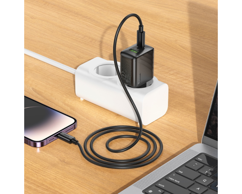 Зарядний пристрій Hoco CS25A 20W 3A 1USB-A+1USB-С black PLS-00-00138105