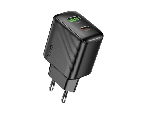 Зарядний пристрій Hoco CS25A 20W 3A 1USB-A+1USB-С black PLS-00-00138105