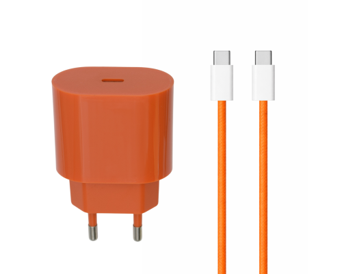 Зарядний пристрій Apple iPhone 17 Pro Max 35W 3A USB-C з кабелем С-C (NO LOGO) orange PLS-00-00159772