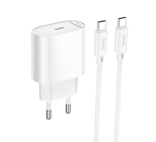 Зарядний пристрій Hoco C109A 20W 3A USB-C з кабелем C-C white PLS-00-00149687