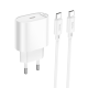 Зарядний пристрій Hoco C109A 20W 3A USB-C з кабелем C-C white PLS-00-00149687