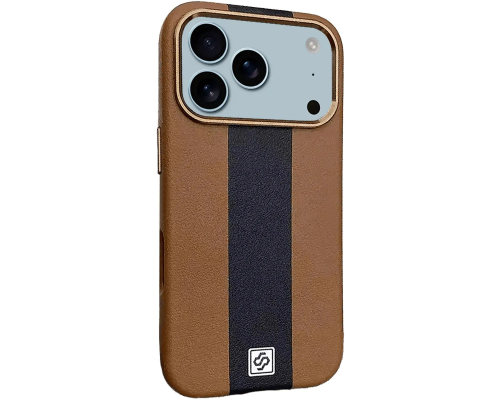 Чохол шкіряний Rally with Magnetic для iPhone 17 Pro brown black PLS-00-00160025