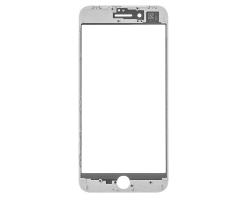 Скло дисплея iPhone 8 Plus з рамкою та OCA white (Original China) PLS-00-00021687