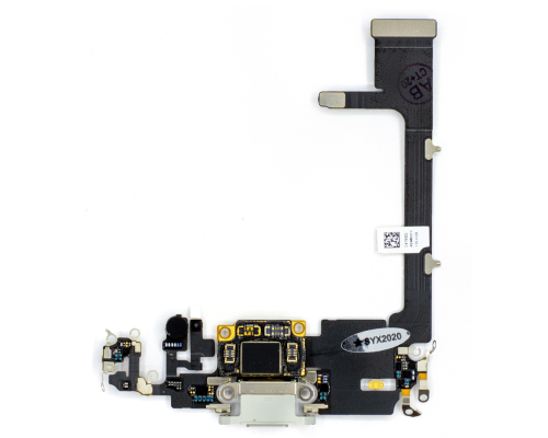 Шлейф iPhone 11 Pro з роз'ємом зарядки silver (Original Used) PLS-00-00037038