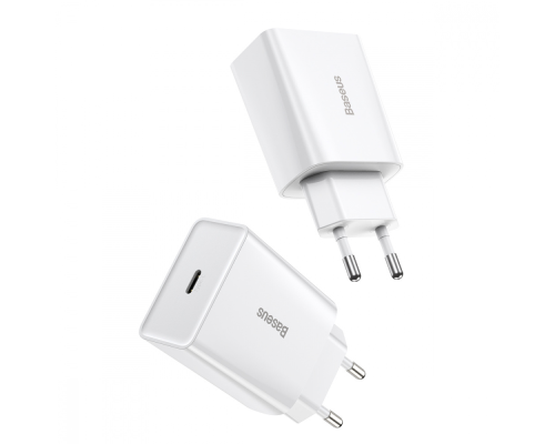 Зарядний пристрій Baseus Speed Mini 20W 3A 1USB-C white PLS-00-00079879