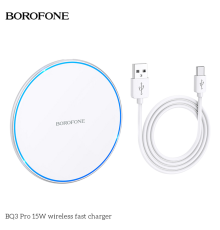 Бездротовий зарядний пристрій Borofone BQ3 Pro 15W silver PLS-00-00087421