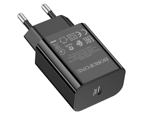 Зарядний пристрій Borofone BA65A 20W 3A 1USB-C black PLS-00-00100270