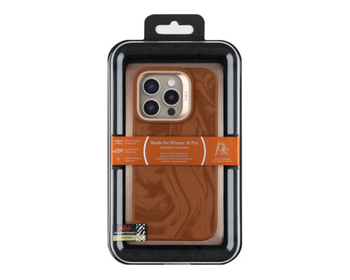 Чохол Kajsa Glamorous Collection Fluid Art with MagSafe для iPhone 16 Pro Brown ma96247_249656 2020000507796