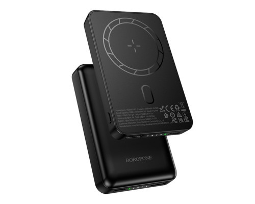 Універсальна Мобільна Батарея Power Bank Borofone BJ82 Dawn magnetic wireless 5000mAh Чорний ma38910_3868883
