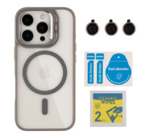 Чохол TPU+PC+Metal Stand Case with MagSafe and Camera Lenses для iPhone 16 Pro М'ята упаковка Grey ma227448_602024 2020000515036