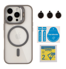 Чохол TPU+PC+Metal Stand Case with MagSafe and Camera Lenses для iPhone 16 Pro М'ята упаковка Grey ma227448_602024 2020000515036