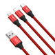 Кабель Baseus Rapid 3-in-1 USB to Micro / Lightning / Type-C 3.5A 1.2m CAJS0000 Колір Червоний, 09