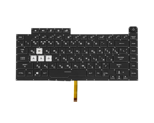 Клавіатура для ноутбука ASUS (G531 series) rus, black, без фрейма, підсвічування клавіш (RBG 16 pin)