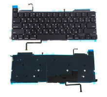 Клавіатура для ноутбука APPLE (MacBook Pro: A2338 (2020)) rus, black, підсвічування клавіш, SMALL ENTER (оригінал) NBB-109741