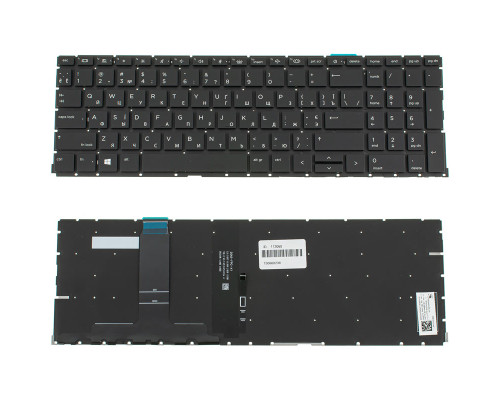 Клавіатура для ноутбука HP (ProBook: 450 G8, 455 G8) ukr, black, без фрейму, підсвічування клавіш (ОРИГІНАЛ) NBB-112068