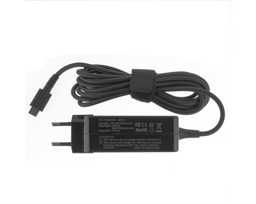 Блок живлення для ноутбука TYPE-C 65W, квадратный, Black NBB-115580