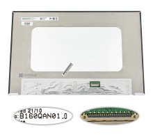 Матриця 16.0" B160QAN01.0 (3072*1920, 40pin(eDP, IPS), LED, SLIM(без доп. панелі), матова, роз'єм праворуч внизу) для ноутбука NBB-117093