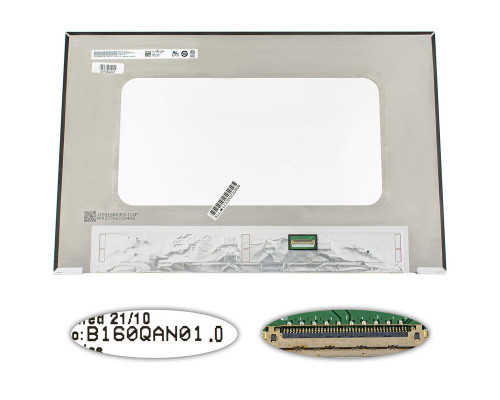 Матриця 16.0" B160QAN01.0 (3072*1920, 40pin(eDP, IPS), LED, SLIM(без доп. панелі), матова, роз'єм праворуч внизу) для ноутбука NBB-117093