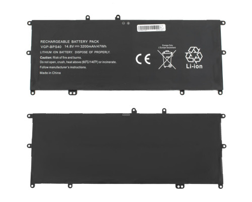 Батарея для ноутбука Sony BPS40 (VGP-BPS40, Sony Vaio SVF14 и SVF15 series) 14.8V 3200mAh 47Wh Black NBB-124833