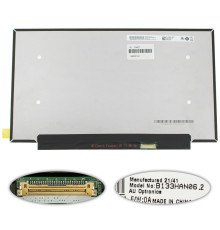 Матриця 13.3" B133HAN06.2 (1920*1080, 30pin(eDP, 220cd/m2, 45% NTSC, IPS)), LED, SLIM(без планок та вушок), глянець, роз'єм справа внизу) для ноутбука NBB-124971