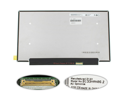 Матриця 13.3" B133HAN06.2 (1920*1080, 30pin(eDP, 220cd/m2, 45% NTSC, IPS)), LED, SLIM(без планок та вушок), глянець, роз'єм справа внизу) для ноутбука NBB-124971