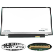 Матриця 14.0" LP140QH1-SPA2 (2560*1440, 40pin(eDP), LED, SLIM (без планок та вушок), матова, роз'єм праворуч внизу) для ноутбука NBB-130042