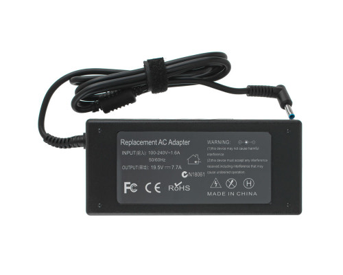 Блок живлення для ноутбука HP 19.5V, 7.7A, 150W, 4.5*3.0-PIN, (Replacement AC Adapter) black (без кабелю) NBB-132324