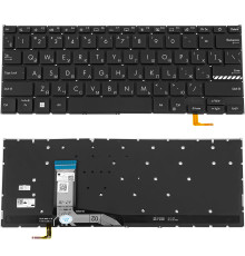 Клавиатура для ноутбука ASUS (X1402, X1403 series) rus, black, без фрейму, підсвічування клавіш