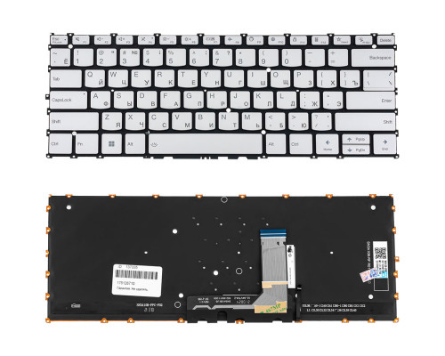 Клавіатура для ноутбука LENOVO (Yoga Slim 9 14IAP7) rus, silver, без кадру, підсвічування клавіш (ОРИГІНАЛ) NBB-137335