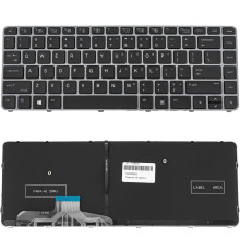 Клавіатура для ноутбука HP (EliteBook: 1040 G3) eng, black, silver frame, підсвічування клавіш