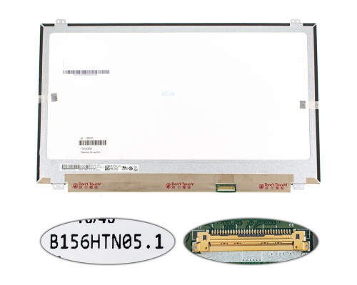 Матрица 15.6" B156HTN05.1 (1920*1080, 30pin(eDP, 120HZ, 400 cd/m?), LED, SLIM(вертикальные ушки), матовая, разъем справа внизу) для ноутбука NBB-139753