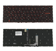 Клавіатура для ноутбука MSI (GS65) rus, black, без фрейма, підсвічування клавіш(оригінал) (RED) NBB-140197