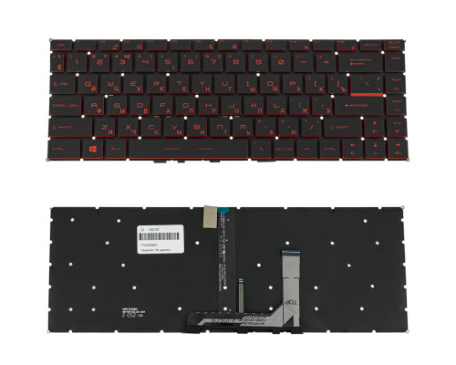 Клавіатура для ноутбука MSI (GS65) rus, black, без фрейма, підсвічування клавіш(оригінал) (RED) NBB-140197