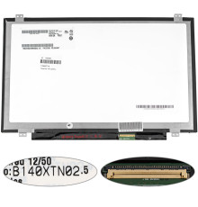 Матриця 14.0 B140XTN02.5 (1366*768, 40pin, LED, SLIM (вертикальні вушки), матова, роз'єм праворуч знизу) 9renew) NBB-140388