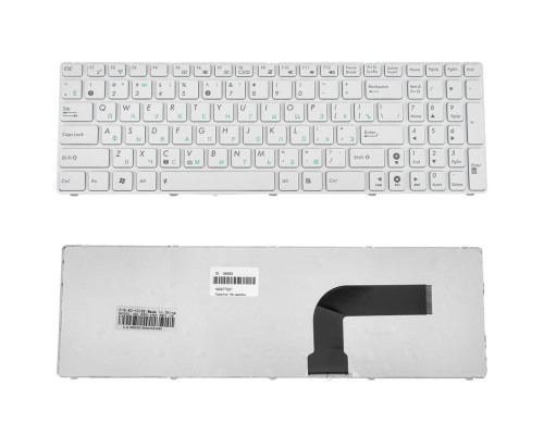 Клавіатура для ноутбука ASUS (A52, K52, X54, N53, N61, N73, N90, P53, X54, X55, X61), rus, white (K52 version) NBB-36363