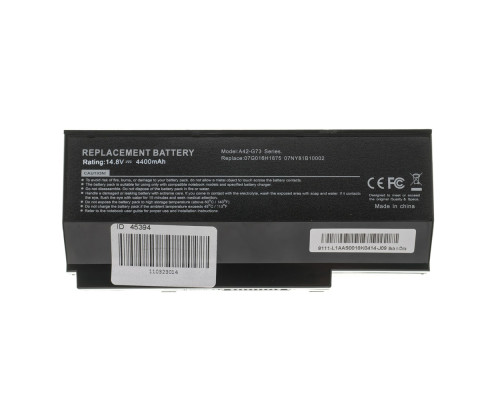 Батарея для ноутбука ASUS A42-G73 (G53, G73, VX7 series) 14.4V 4400mAh Black NBB-45394