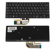 Клавіатура для ноутбука ASUS (B9440 series) rus, black, без фрейму, підсвічування клавіш NBB-76114