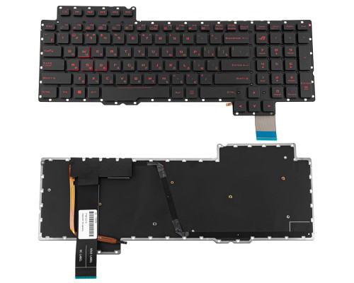 Клавіатура для ноутбука ASUS (G752 series ) rus, black, без фрейма, підсвічування клавіш NBB-79559