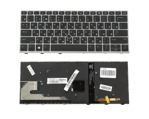 Клавіатура для ноутбука HP (EliteBook: 730 G5, 830 G5) rus, black, підсвічування клавіш, с джойстиком NBB-82051