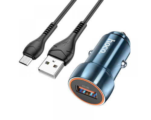 Автомобільний Зарядний Пристрій Hoco Z46 QC3.0 18W Micro Колір Сапфірово-синій 6931474770301 ma29436_2245275