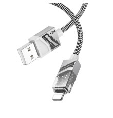 Кабель USB Borofone BU42 Octavia Lightning 2.4A 1.2m Колір Сiрий 6941991109010