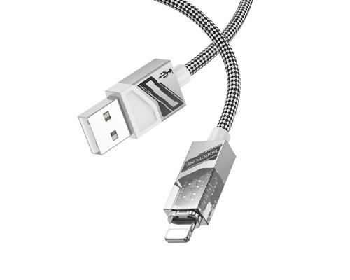 Кабель USB Borofone BU42 Octavia Lightning 2.4A 1.2m Колір Сiрий 6941991109010