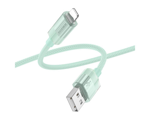 Кабель USB Borofone BU44 Sincero Lightning 2.4A 1.2m Колір Зелений 6941991109560