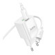 Мережевий Зарядний Пристрій Hoco C147A 1USB-C/1USB PD/QC 20W+Type-C to Lightning Колір Бiлий 6942007630283 ma35290_3345681
