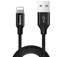 Кабель USB Baseus USB to Lightning 2A 1.8m CALYW-A Колір Чорний, 01 6953156253667