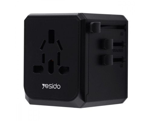 Travel Adapter Yesido MC-10 Type-C (UK/EU/US/AUS) black