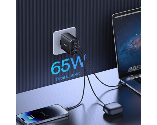 МЗП Baseus Cube Pro Fast Charger 65W (2 Type-C + USB) black 2003000212709 6932172641474