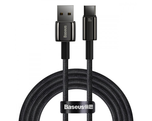 Кабель Baseus Tungsten Gold Fast Charging USB to Type-C 100W (2m) black 2001000965236 6932172618094
