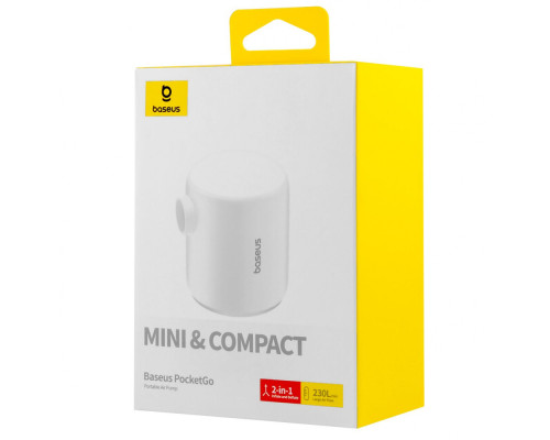 Портативний насос Baseus PocketGo Portable Air Pump white 2001001727512 6932172635008